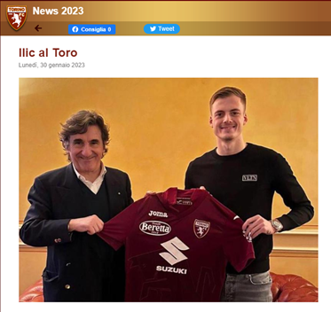 UFFICIALE: Ivan Ilic è un nuovo giocatore del Torino!